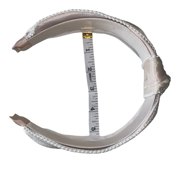 Knotted Womens TopKnot Headband with Side Pearls - Picture 11 of 14